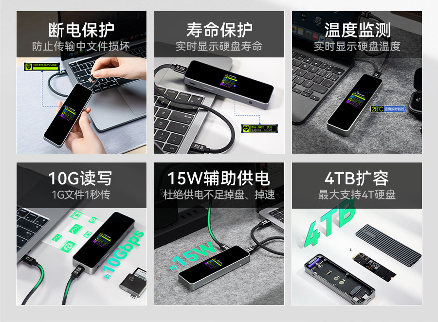 Dockcase多凯斯m2固态硬盘盒子nvme外接盒移动ss